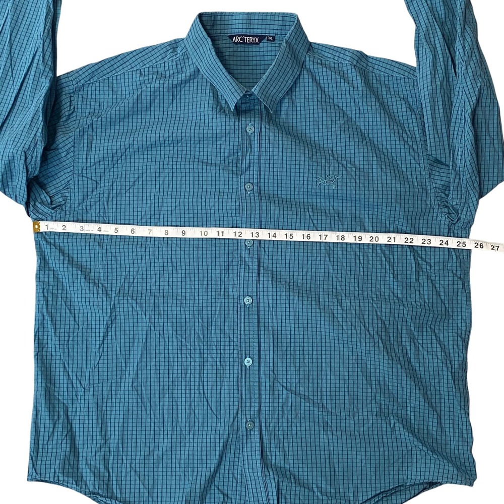 Arcteryx Mens Long Sleeve Button Down Teal Blue Cotton Shirt Size XXXL - Picture 4 of 8